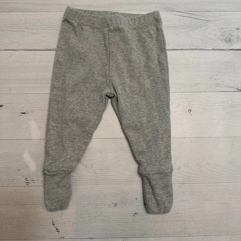 Primary baby grey and white kimono top‎ with grey pants 3/6 months